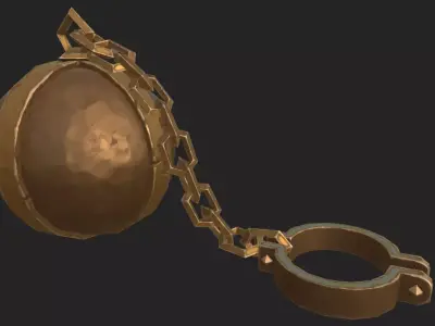 Stylized PBR Prison Ball Low-poly 3D model