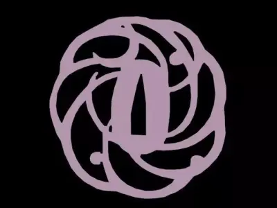 tsuba letter o in shape of flower Free low-poly 3D model