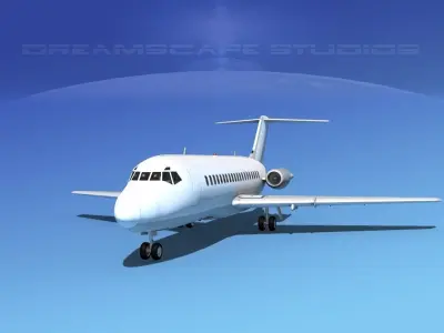 Douglas DC-9-20 Unmarked 1 3D model