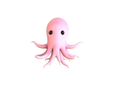 Cartoon Octopus v003 3D model
