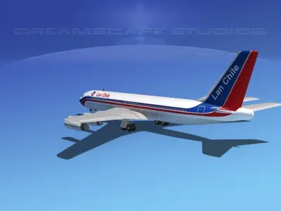 Boeing 707 LAN Chile 3D model