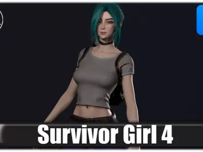 Survivor Girl 4 Low-poly 3D model