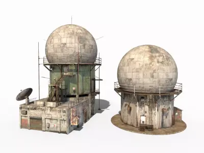 Old Double Radar Building 3D model
