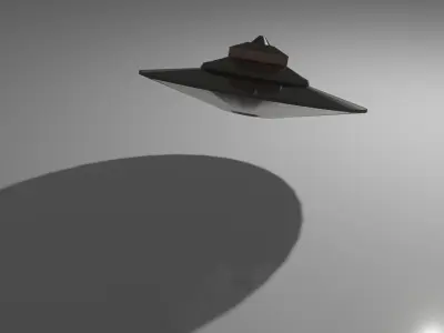 UFO Low poly Model flying saucer with shadow 3D model