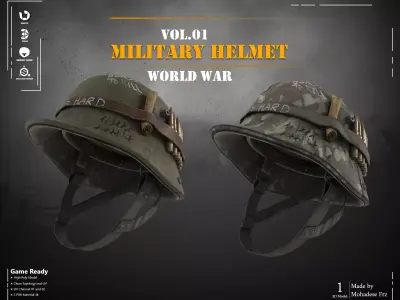 Military Helmet - VOL 01 - Game Ready 3D model