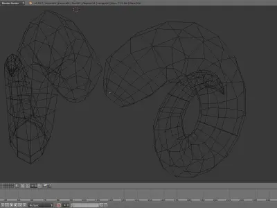 curled Ram horns 3D model