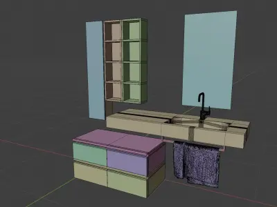 Washbasin cabinet Legnobagno Freedom F90 Free 3D model