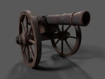 Old Western Cannon 3D model
