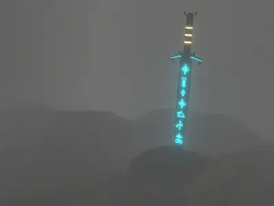 Sword 3d model in fog Free 3D model