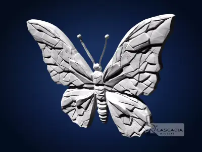 Butterfly Geometric - CNC Router Carving Casting insect 3D print model