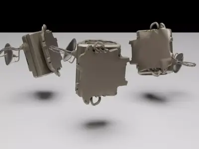 Device03 Comms Device Broken LowPoly LOD Low-poly 3D model