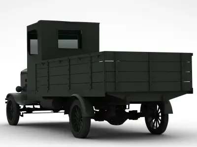 Old Truck 1900s Low-poly 3D model