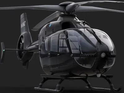 Eurocopter EC 135 Black Helicopter 3D model
