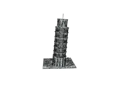 Tower of Pisa Low-poly 3D model