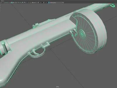 Low Poly Suomi KP31 SMG 3D Model Low-poly 3D model