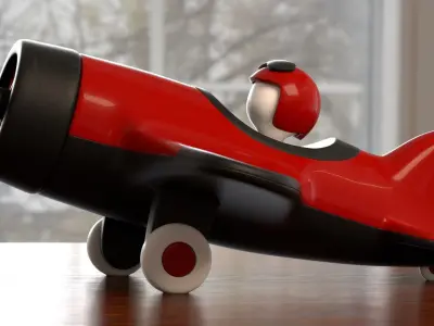 Plastic toy plane 3D model