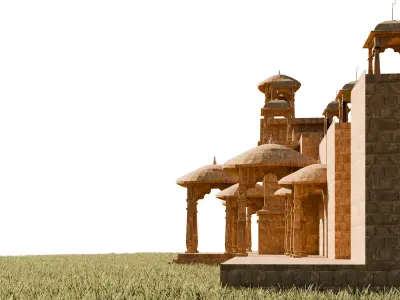 Indian rajasthani gate 3D model