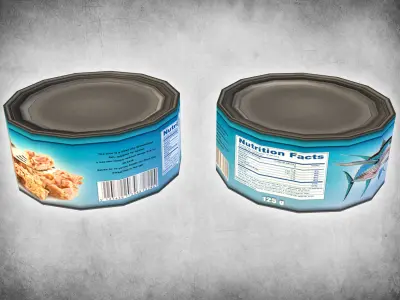 Canned Tuna Low-poly 3D model