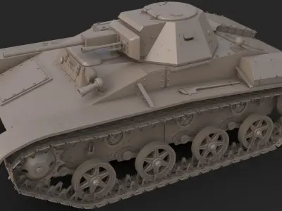 Tank T 60  Clay Mental Ray 3D model