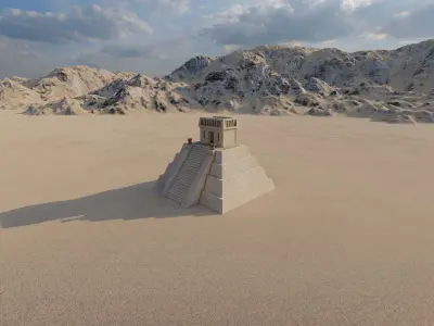 Zigurat ancient pyramid-Ziggurat Temple 3D model