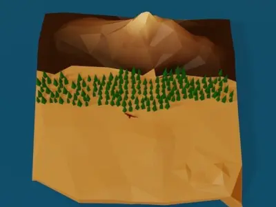 Dino Island Low-poly 3D model