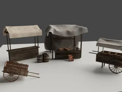 Medieval Marketplace 3D model