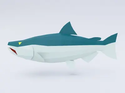 Chinook salmon fish 3d model  Low-poly 3D model