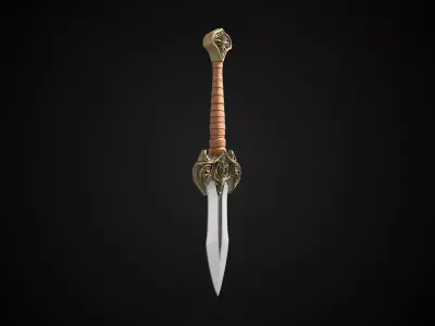Stylized Hobbit Sword - Shirebite - Game Ready 3D model
