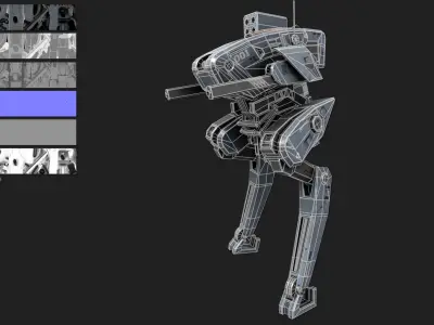 Mecha destroyer Low-poly 3D model