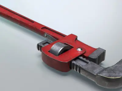 Pipe Wrench 3D model 3