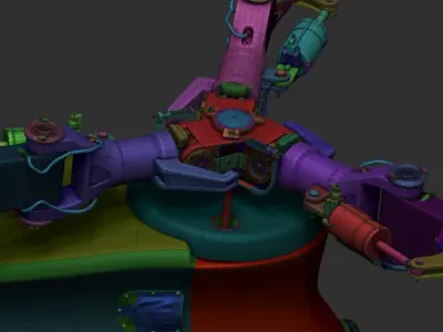 Boeing CH-47 chinook rotor system  Low-poly 3D model