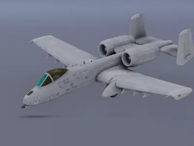 A-10Thunderbolt v2 - fighter jet  Low-poly 3D model