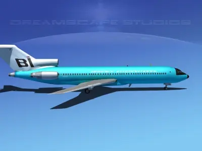 Boeing 727-200 Braniff Intl 2 3D model