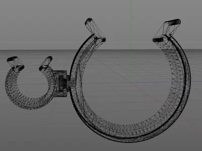 Rotating hose or wire clip Low-poly 3D model