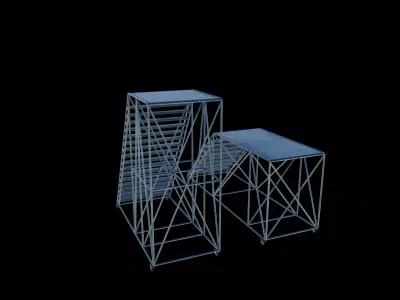 Rolling service ladder 3D model