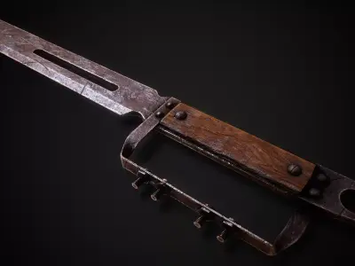 Trench Knife Low-poly 3D model