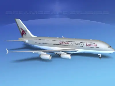 Airbus A380-800 Qatar 3D model
