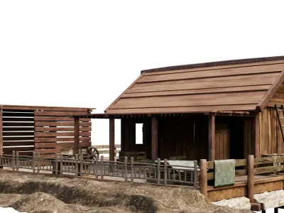 Old Lake House 26 PBR 4K GameReady Low-poly 3D model