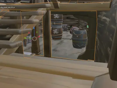 Sea of Thieves Sloop Hand-Built Texturized and Fully Functional 3D model