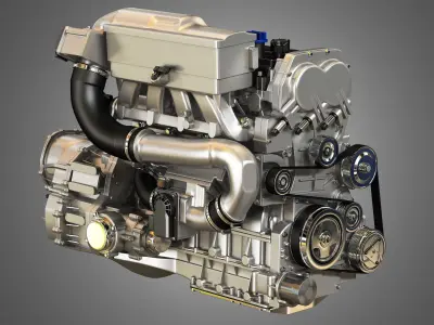 Altima Hybrid - 4 Cylinder 2012 Engine and Transmission  3D model