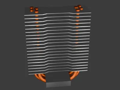 Tower Air Cooler for CPU with 90mm Low-poly 3D model