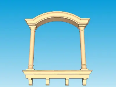 indian jodhpuri stone jharokha window 3d modal 3D model