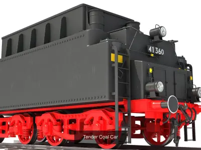 Coal Tender Train Cars 3D Model Collection