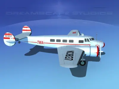Lockheed L10 Electra Trans World 3D model