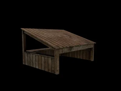 wooden store 3D model