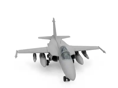 Realistic Modern Supersonic Fighter Jet Aircraft 3D Model Low-poly 3D model