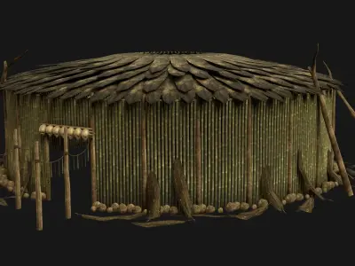 JUNGLE SWAMP SHAMAN HUT HOUSE TENT SHELTER AAA COLLECTION Low-poly 3D model