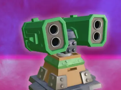 Missile Tower Low-poly 3D model