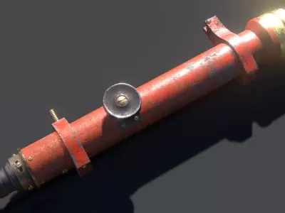 Telescope fire extinguisher Low-poly 3D model