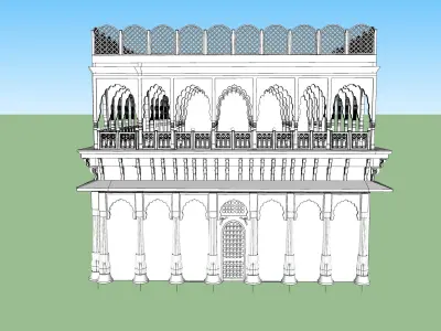 indian jodhpuri stone ghanta ghar sumer gate 3d modal 3D model